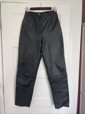 High-Rise Black Leather pants Marie-Claire